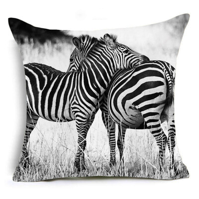 

Animal Cushion Cover Mother&son style Affection wolf dog zebra Pillow Covers for Sofa seat square housse de coussin Cojines
