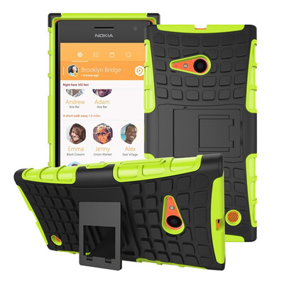 

Fivice Nokia Lumia 730735 Case TPU anti-fall tire pattern back clip bracket phone case