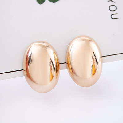 

Womens new fashion with a pair of clip-on earrings rose gold elliptical ear clip club party earring jewelry