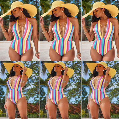 

Womens Swimming Costume Padded Swimsuit Monokini Swimwear Push Up Bikini Sets