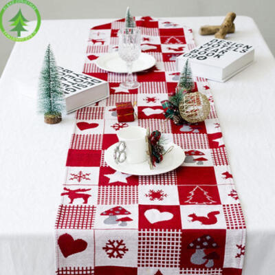 

35X170CM Christmas Table Runner Mat Tablecloth Xmas Flag Home Party Decor US