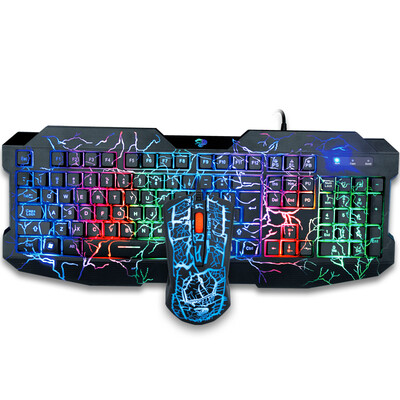 

Yusi YS-MK100 Backlit Game Mouse Set Black Crack