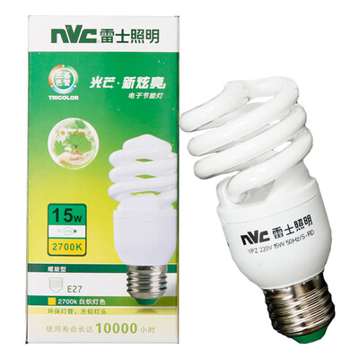 

NVC energy saving lamp E27 large mouth spiral 15W2700K incandescent light color yellow