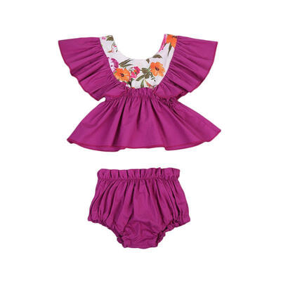 

Toddler Kids Baby Girls Outfit Clothes T-shirt TopsPantsShortsBriefs 2PCS Set