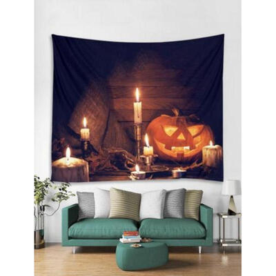 

Halloween Tapestry Wall Hanging Skull Pumpkin Pumpkin Tree Witch Throw Cover