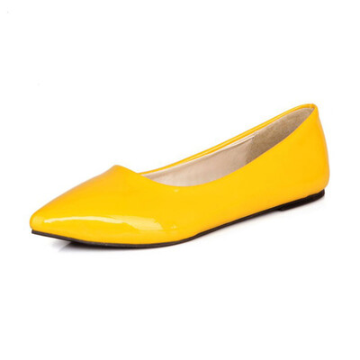 

IDIFU Womens Comfy Pointed Toe Low Cut Wide Width Slip on Flats Pumps Shoes