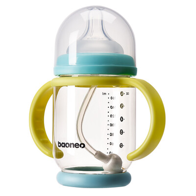 

Beyond Baoneo newborn baby bottle ppsu fall baby anti-flatulence wide caliber plastic straw bottle 0-36 months bnnp180ml Figo blue