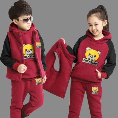 

Children Kids Girls Boys Clothing Set Autumn Winter 3-Piece Sets Hooded Coat Suits Fall Cotton Baby Boys Clothes Big Eye Suit