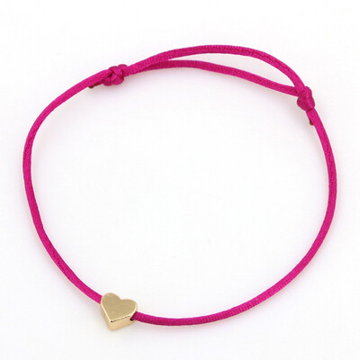 

new fashion Gold Color Heart Bracelet Silver Handmade Jewelry Multicolor Rope Adjustable String Lucky Bracelet For Women Children