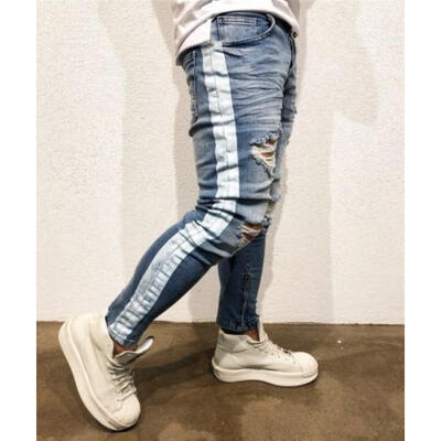 

Fashion Mens Stretch Skinny Jeans Biker Slim Fit Denim Straight Pants Trousers