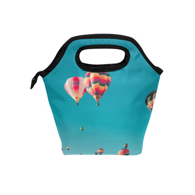 

Lunch Bag Hot Air Balloon Tote Travel Picnic Insulated Handbags Portable Zipper Lunch Bag Box