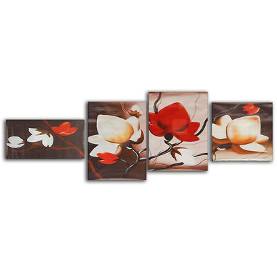 

UpperX Huge Modern Home Decor Canvas Print Painting Wall Art Abstract Flower 4Pcs Lot