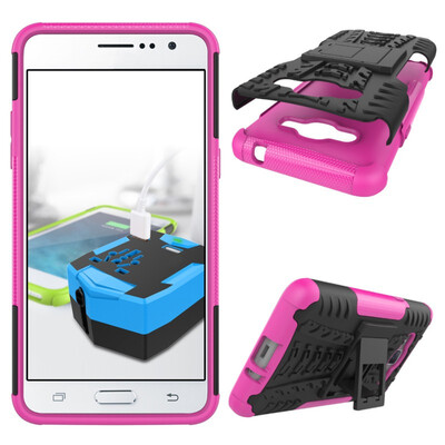 

Fivice Samsung J2 PrimeGrand Prime 2016G532 Case TPU anti-fall tire pattern back clip bracket phone case