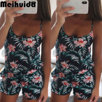 

Womens Clubwear Playsuit Bodysuit Party Jumpsuit Romper Cotton Short Trousers