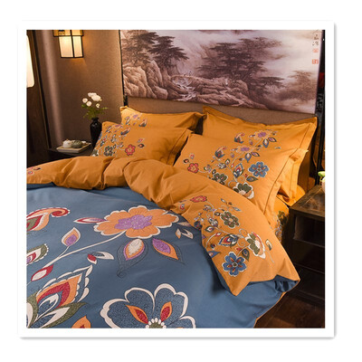 

New cotton bed four-piece bedding indigo