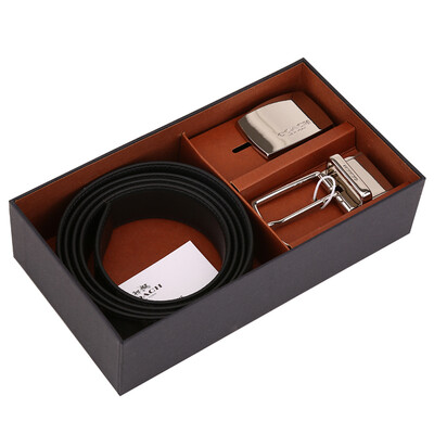 

COACH Coach luxury mens black charcoal gray PVC belt belt gift box F65242 CQBK