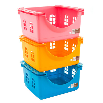 

Jingdong Supermarket Jubilee Dragon Citylong Plastic Enclosed Basket Multi-purpose Fruit Storage Basket Kitchen Storage Basket 3 mix color 29L 7126