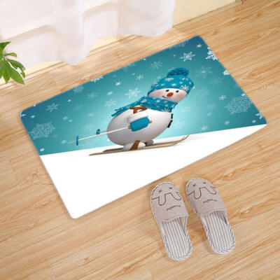 

Santa Door Floor Mats Christmas Area Rug Holiday Decorative Kitchen Bedroom MAT