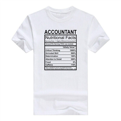 

Accountant Gifts Accountant Nutritional Facts Young Mens T-Shirt