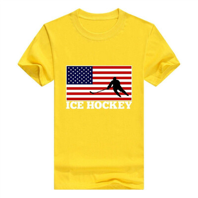 

American Pride Ice Hockey United States Flag T-Shirt