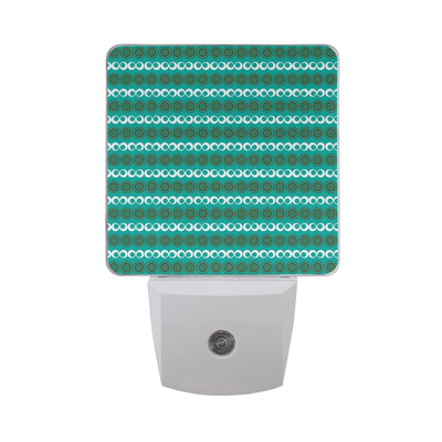 

ALAZA LED Night Light With Smart Dusk To Dawn SensorCyan Vertical Striped Pattern Plug In Night Light