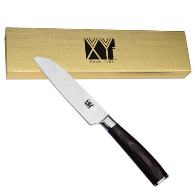

5 дюймов Santoku нож 7Cr17 нержавеющей стали нож с одним коробка подарка кухонный нож Острое лезвие ножа для приготовления пищи