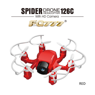 

FQ777 126C MINI Паук Дрон HD камера 3D Ролл Один ключ к возвращению Двойной режим 4CH 6 оси гироскопа RC Hexacopter