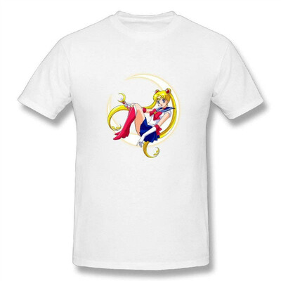 

Womens Sailor Manga Moon Casual Tee White