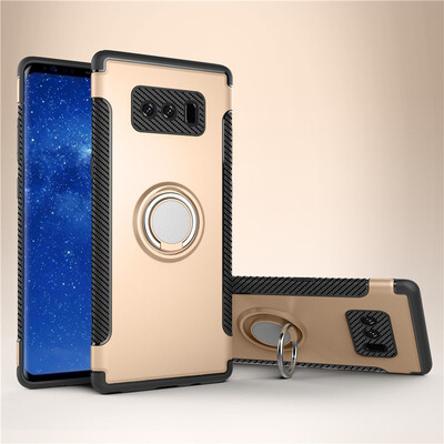 

Fecoprior Back Cover For Samsung Galaxy Note 8 Note8 Case Car Holder Stand Hard PC Silicon Ring Suction Bracket Celulars