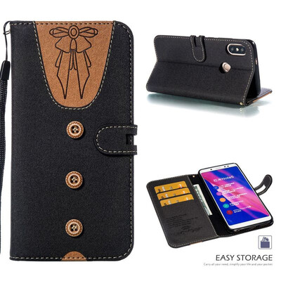 

MOONCASE Millet Red Rice Note 5 Pro Stitching Embossed Womens Leather Case - Black