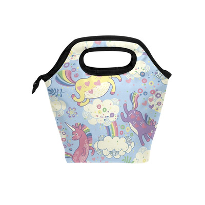 

Lunch Bag Tote Bag Three Unicorn Travel Picnic Organizer Lunch Holder Handbags Lunch Bag Box