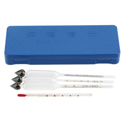 

3pcs A Set 0-100 Kit Professional Alcoholometers Concentration Meter for Wine Alcohol Whisky with The Thermometer
