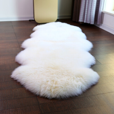 

Genuine Sheepskin Rug Real Sheepskin Blanket IvoryWhite Natural Fur Double2ft x 6ft IvoryWhite