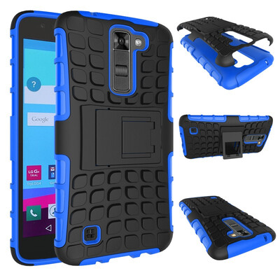 

Fivice LG K7 Case TPU anti-fall tire pattern back clip bracket phone case