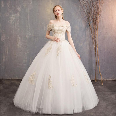 

Plus Size Wedding Dress Elegant Off The Shoulder Princess Luxury Noble Brides Dress Champagne Lace Embroidery Wedding Dresses