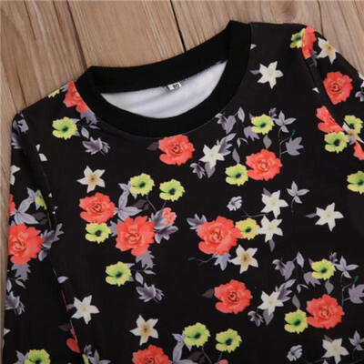 

USA Kids Baby Girl Floral Sweater Tops T-Shirt Skirt Tulle Set Dress Clothes