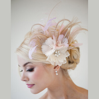 

European Style Veil Feather Women Hair Accessories Fascinator Hat Cocktail Party Wedding Headpiece Court Headwear Lady