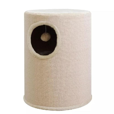 

House beige cat scratching post for 50 cm