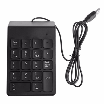 

Wired Keyboard Mini Portable Wterproof USB Numeric Keypad Numpad Number 18 Keys