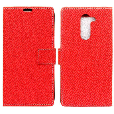 

MOONCASE Millet Pocophone F1 woven leather case - red
