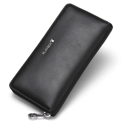 

Playboy Playboy Men's Multifunctional Handbag Business Casual Wallets Sheep Leather Men's Zippered Handbag PCA3121-6B Black