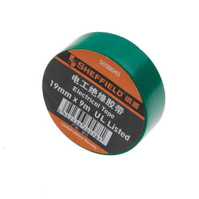 

SHEFFIELD insulated rubber tape for electrician S038045 9m19mm waterproof antiflaming high temperature resistance green