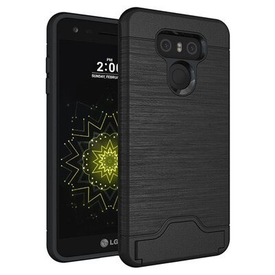 

Fivice LG G6 Case TPU all-inclusive anti-drop brushed card with bracket mobile phone case