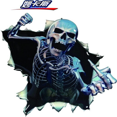 

Human Skeleton Fear Body Sticker Human skeleton To Peek The Tail of The Car 3D Sticker