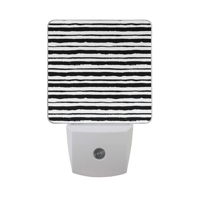 

ALAZA LED Night Light With Smart Dusk To Dawn SensorHand Drawn Black Gold Pattern Abstract Plug In Night Light