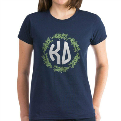 

CafePress - Kappa Delta Letters Wreath - Womens Cotton T-Shirt