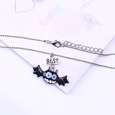 

Fashion jewelry Halloween pumpkin bat childrens necklace two-piece set Best Friends suit necklace