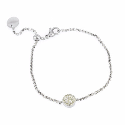 

Womens Stainless Steel Wire Band Full Crystal Charm Bracelet 63"-73"