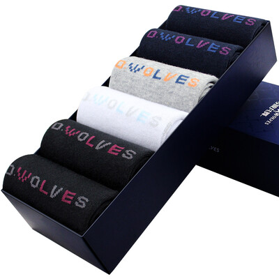 

Jingdong Supermarket] with the wolf dance socks men's leisure cotton socks 6 pairs of boxed 3502-6 mixed color uniform