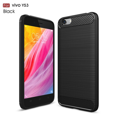 

Fivice Vivo Y53 case Luxury brushed carbon fiber TPU soft shell